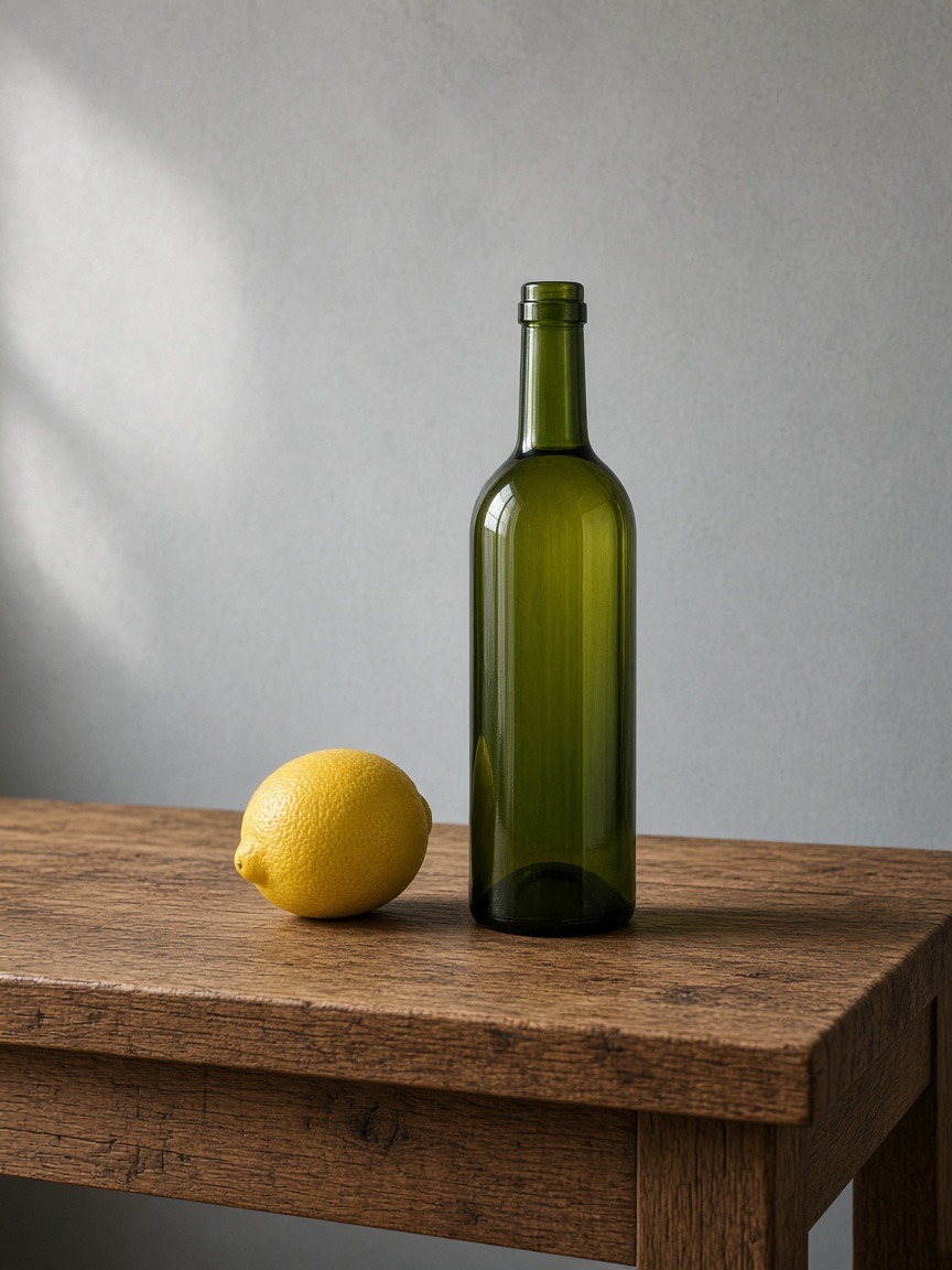 Glass on oak