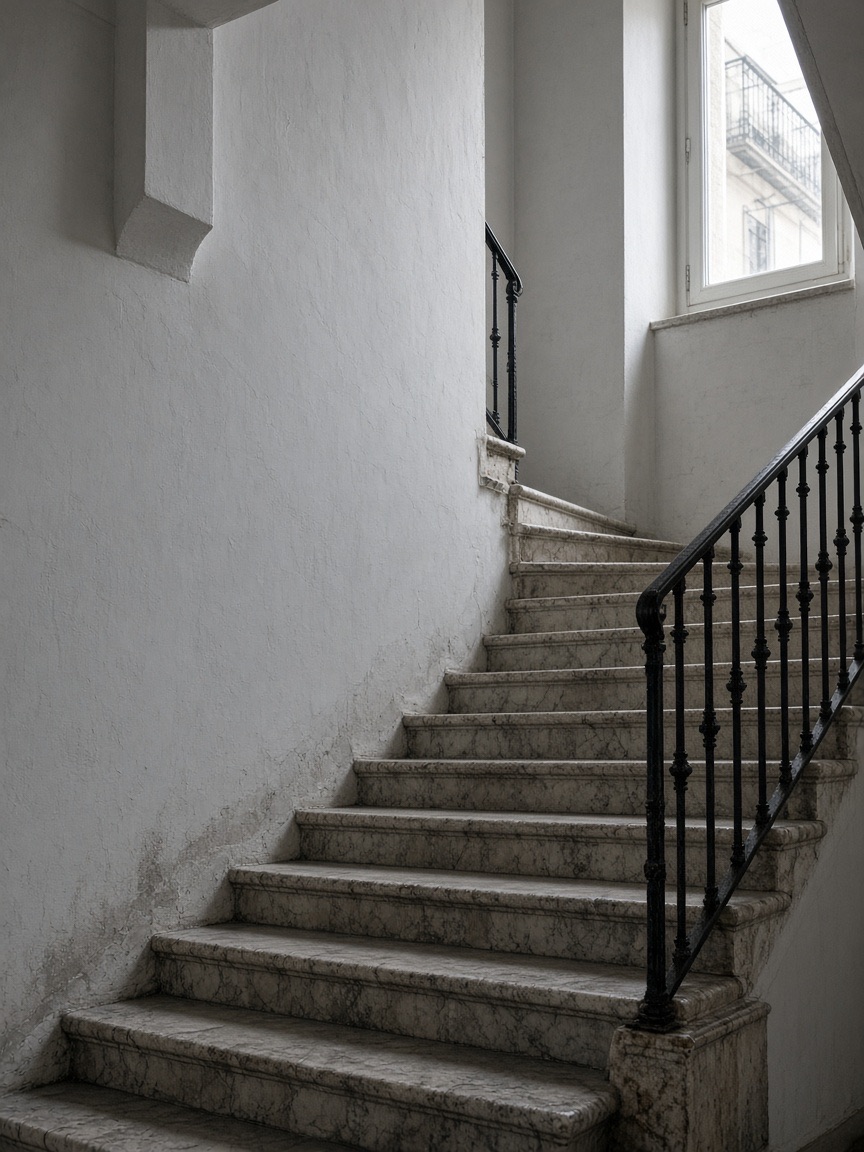 Stair, plaster